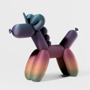 הדפסת תלת מימד של בלון בצורת חד קרן בגווני קשת כהה