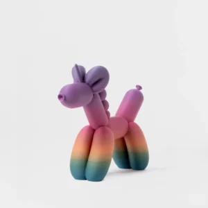 הדפסת תלת מימד של בלון בצורת חד קרן בגווני ריינבואו-דארק