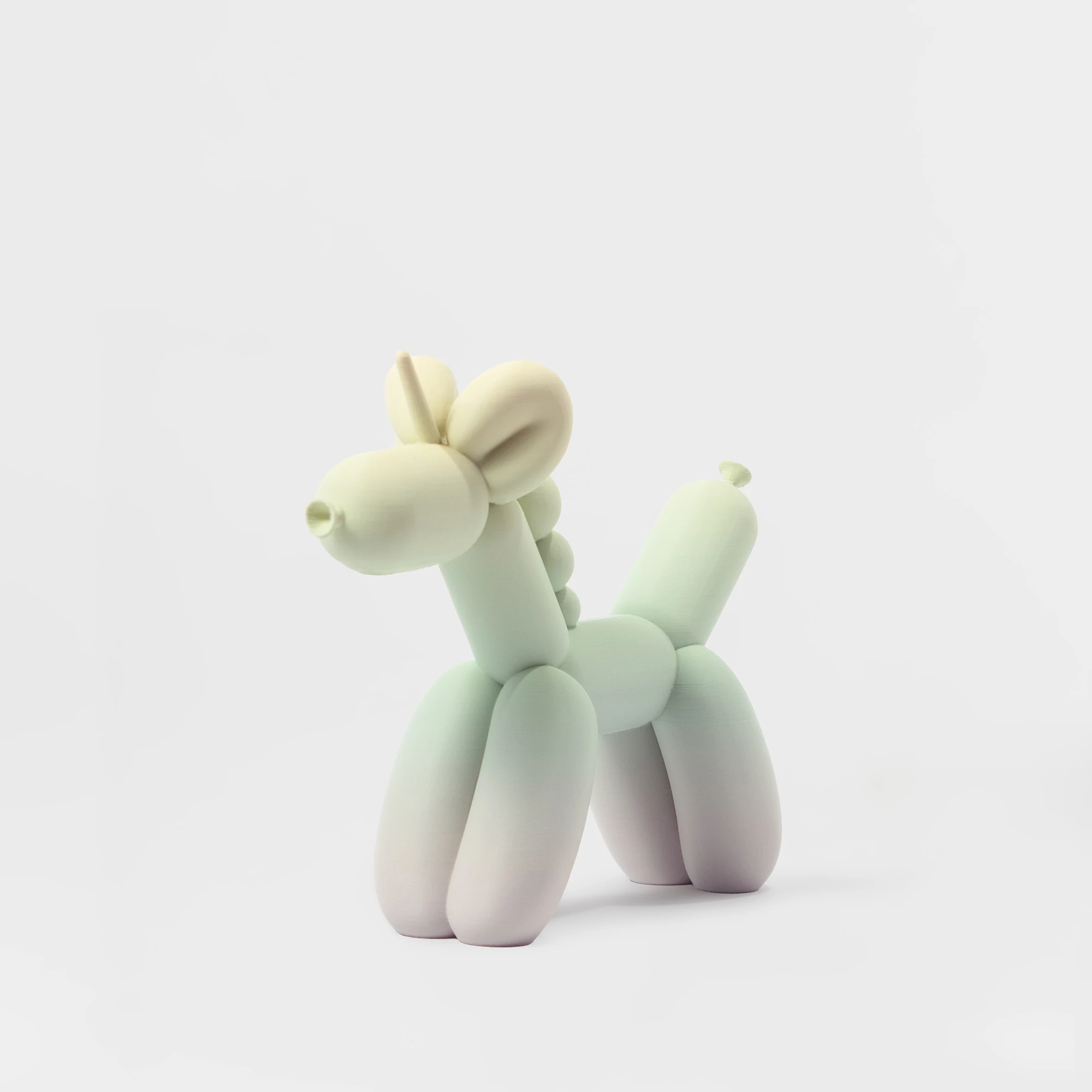 הדפסת תלת מימד של בלון בצורת חד קרן בגווני פסטל