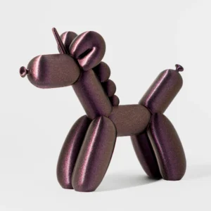 הדפסת תלת מימד של בלון בצורת חד קרן בגוון גלקסיה סגול מנצנץ