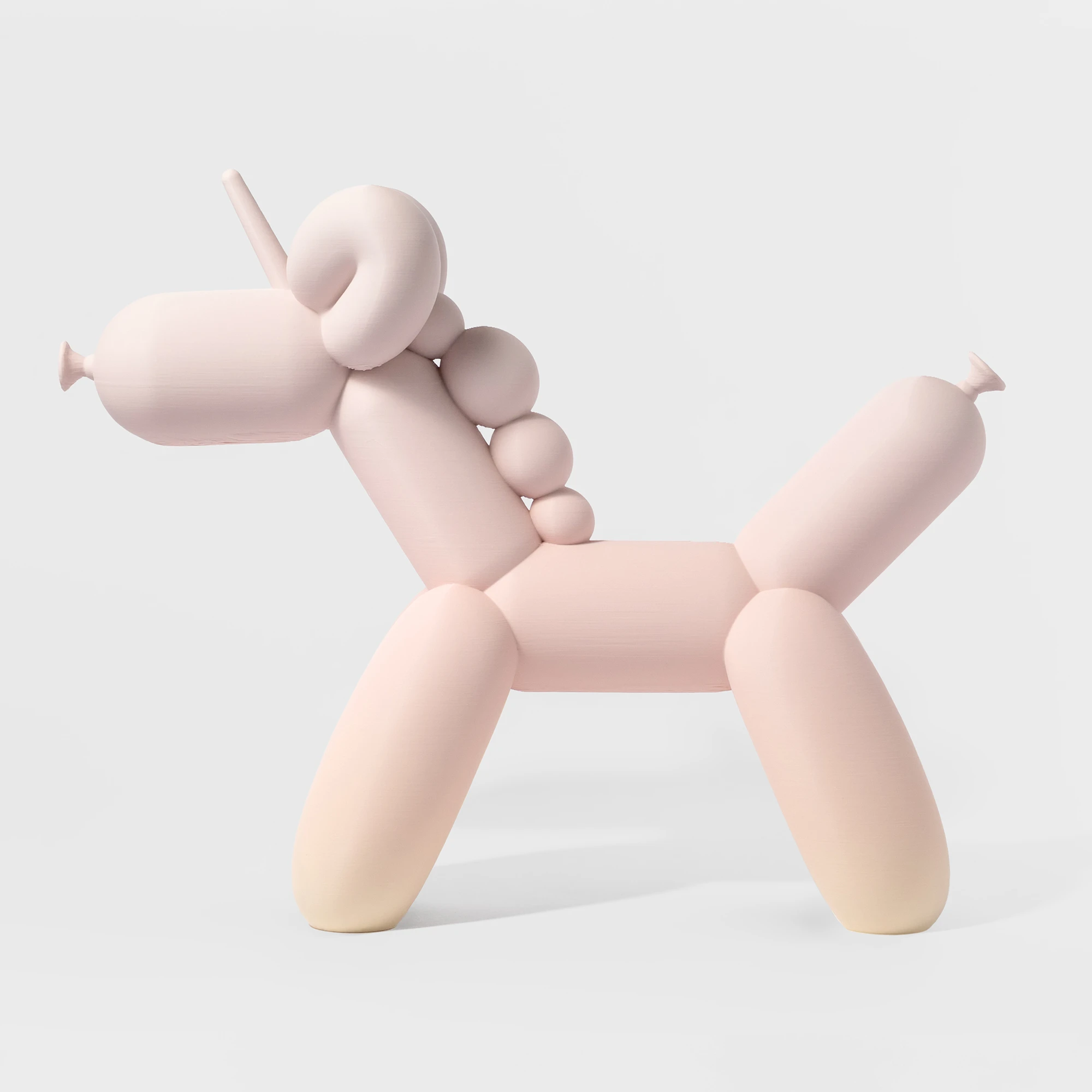 הדפסת תלת מימד של בלון בצורת חד קרן בגווני פסטל