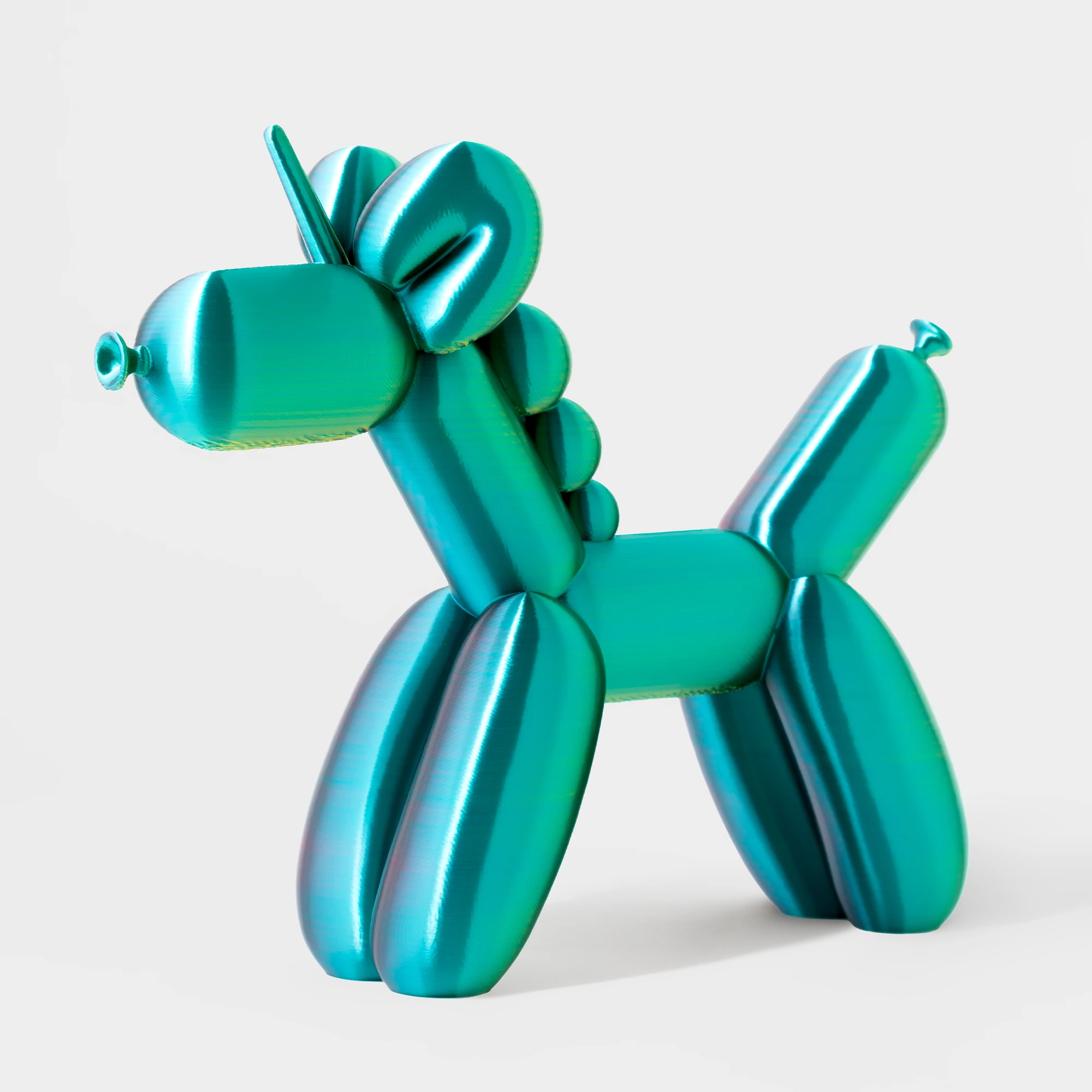 הדפסת תלת מימד של בלון בצורת חד קרן בגווני טריקולור