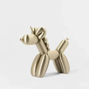 הדפסת תלת מימד של בלון בצורת חד קרן בצבע זהב