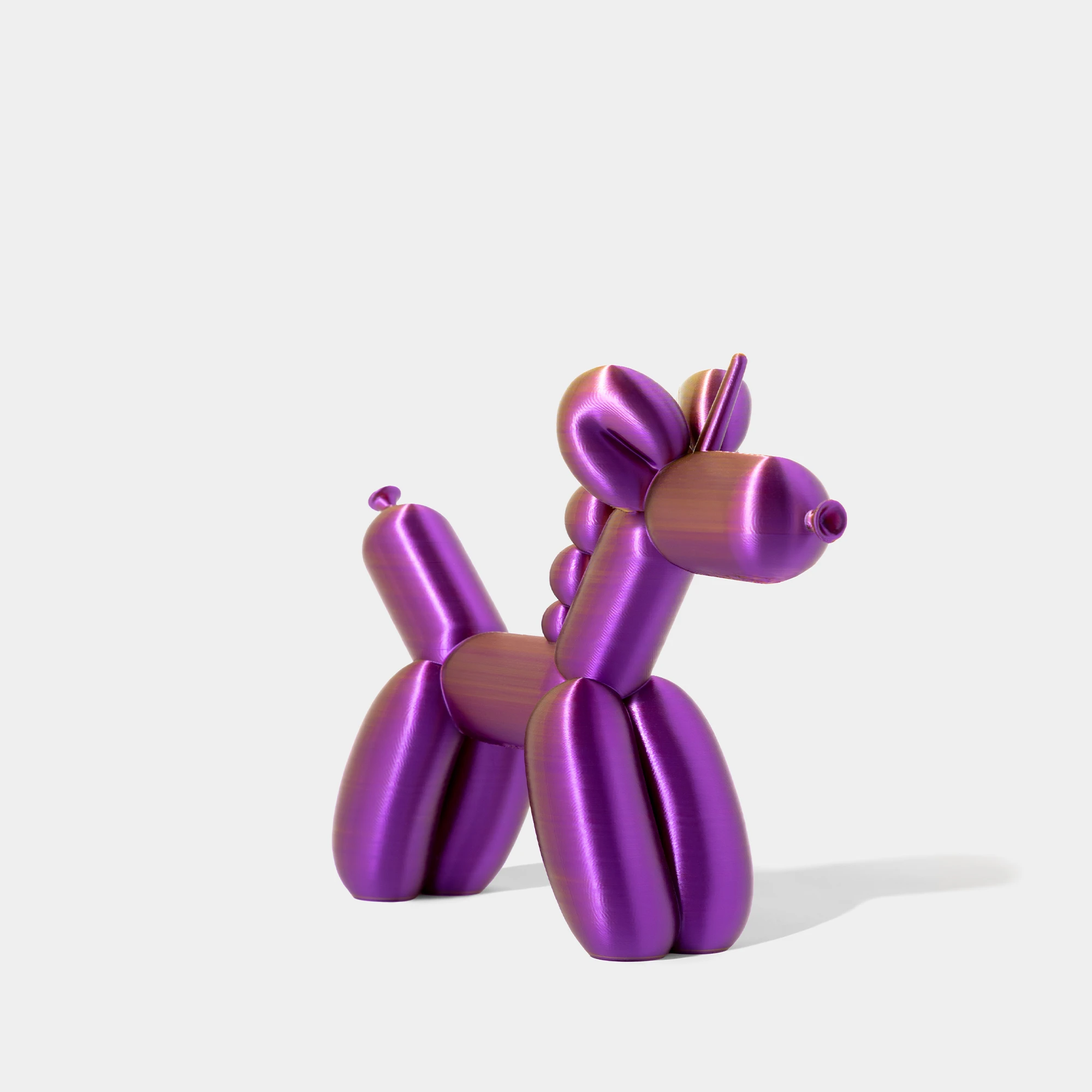 הדפסת תלת מימד של בלון בצורת חד קרן בצבע סגול-זהב