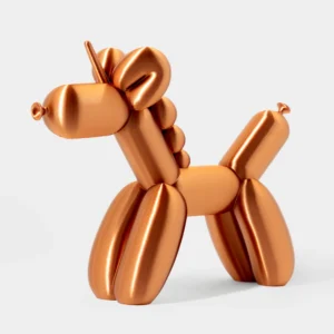הדפסת תלת מימד של בלון בצורת חד קרן בצבע ברונזה