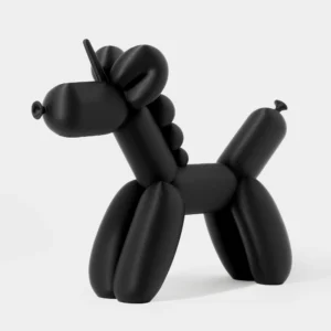 הדפסת תלת מימד של בלון בצורת חד קרן בצבע שחור מט