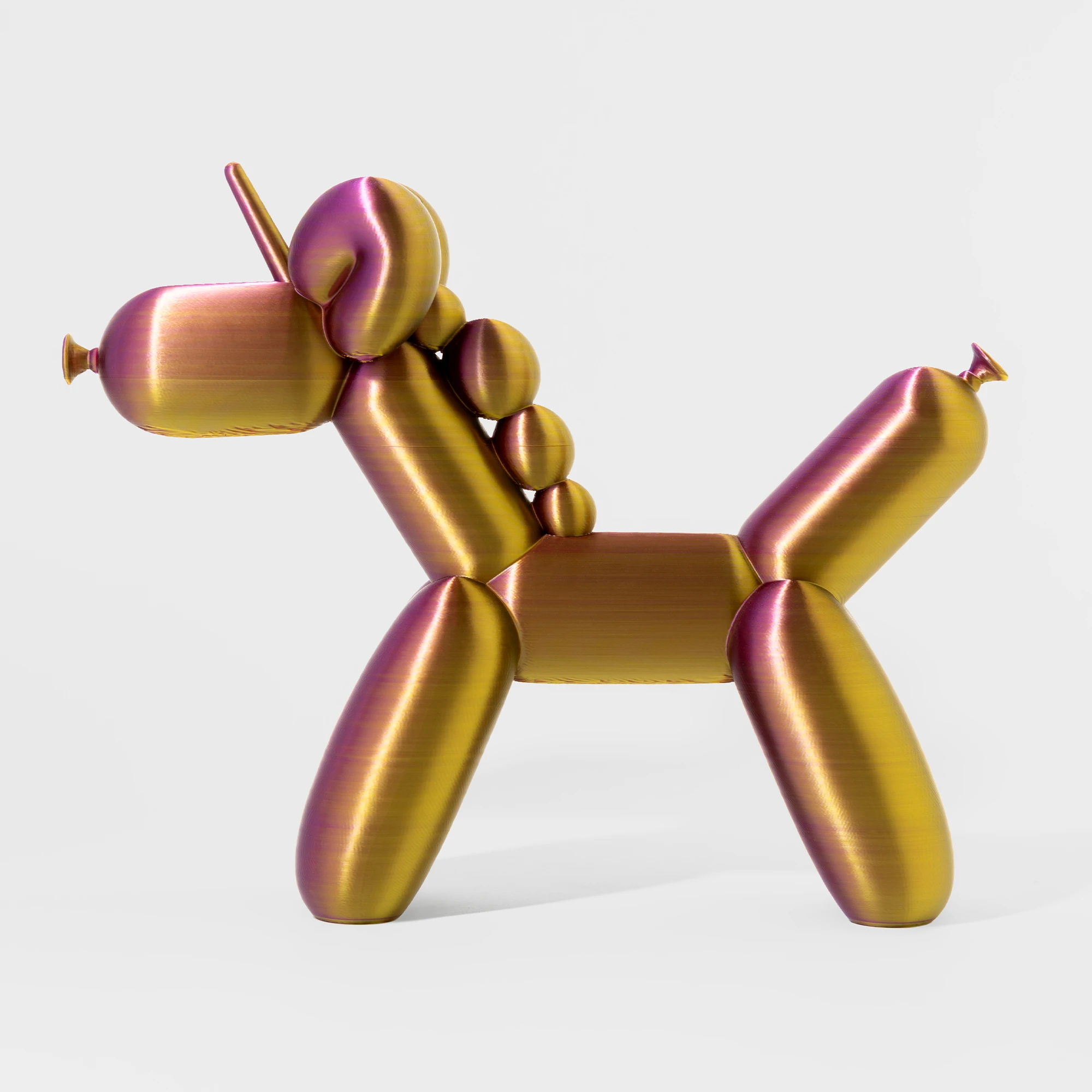 הדפסת תלת מימד של בלון בצורת חד קרן בצבע סגול-זהב