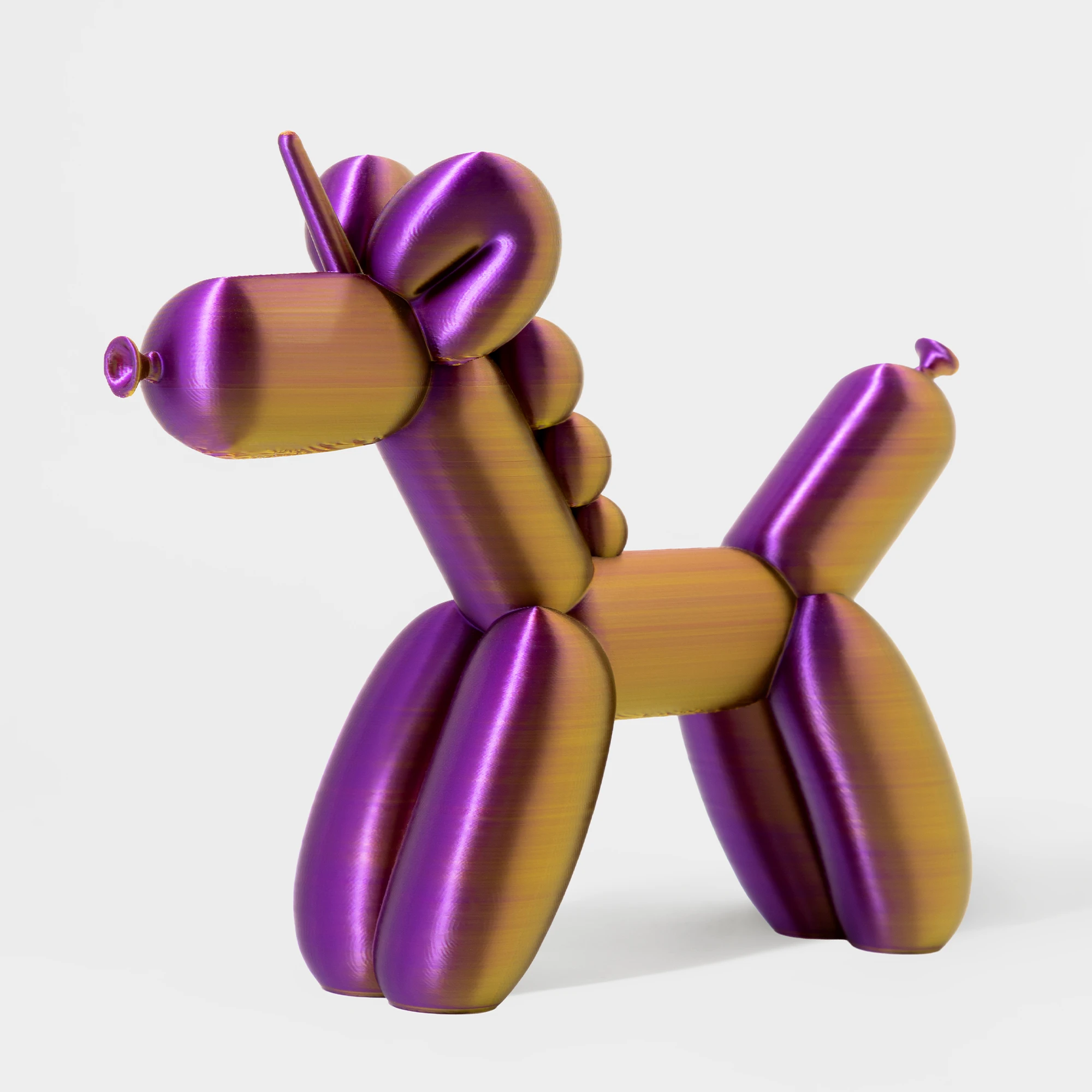 הדפסת תלת מימד של בלון בצורת חד קרן בצבע סגול-זהב