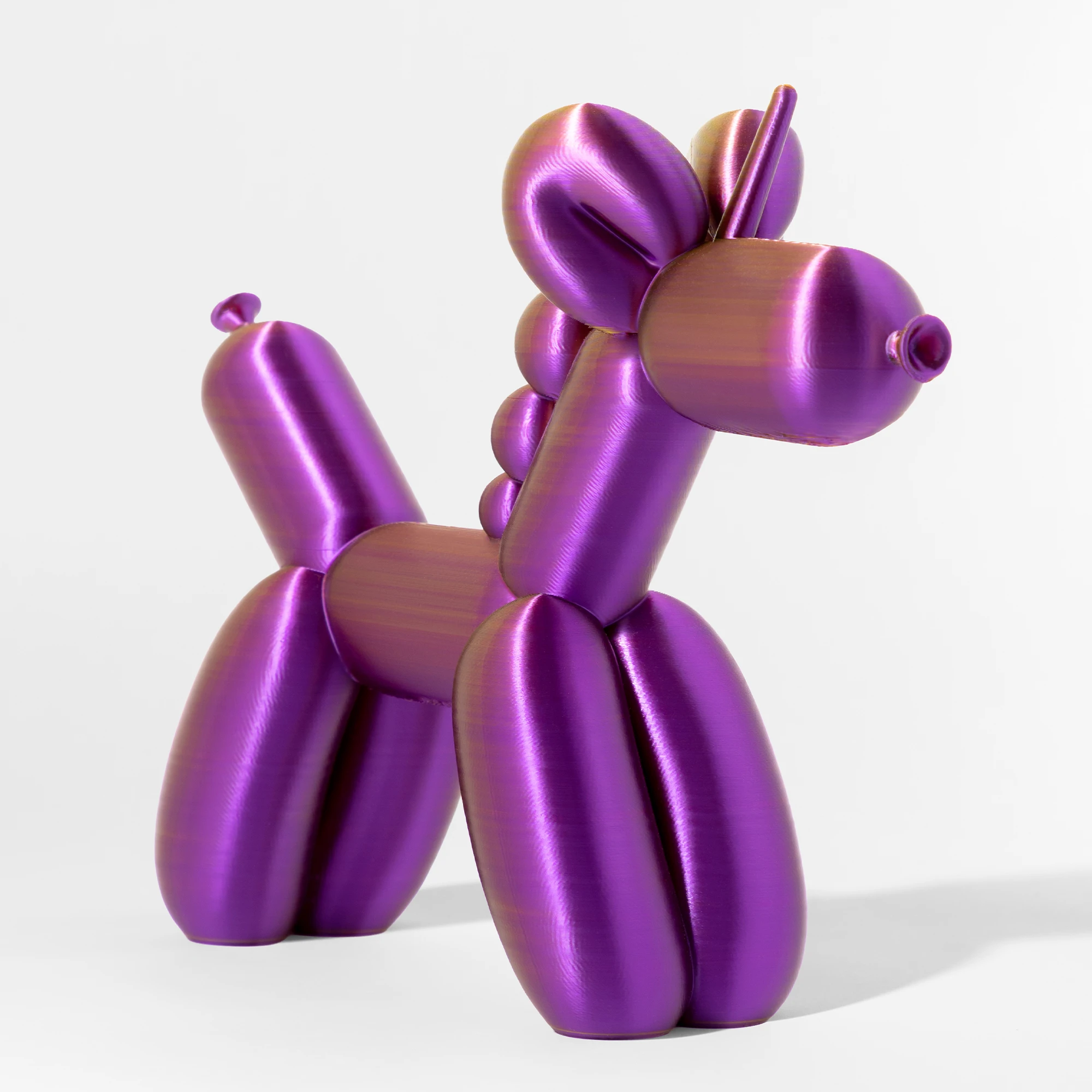 הדפסת תלת מימד של בלון בצורת חד קרן בצבע סגול-זהב