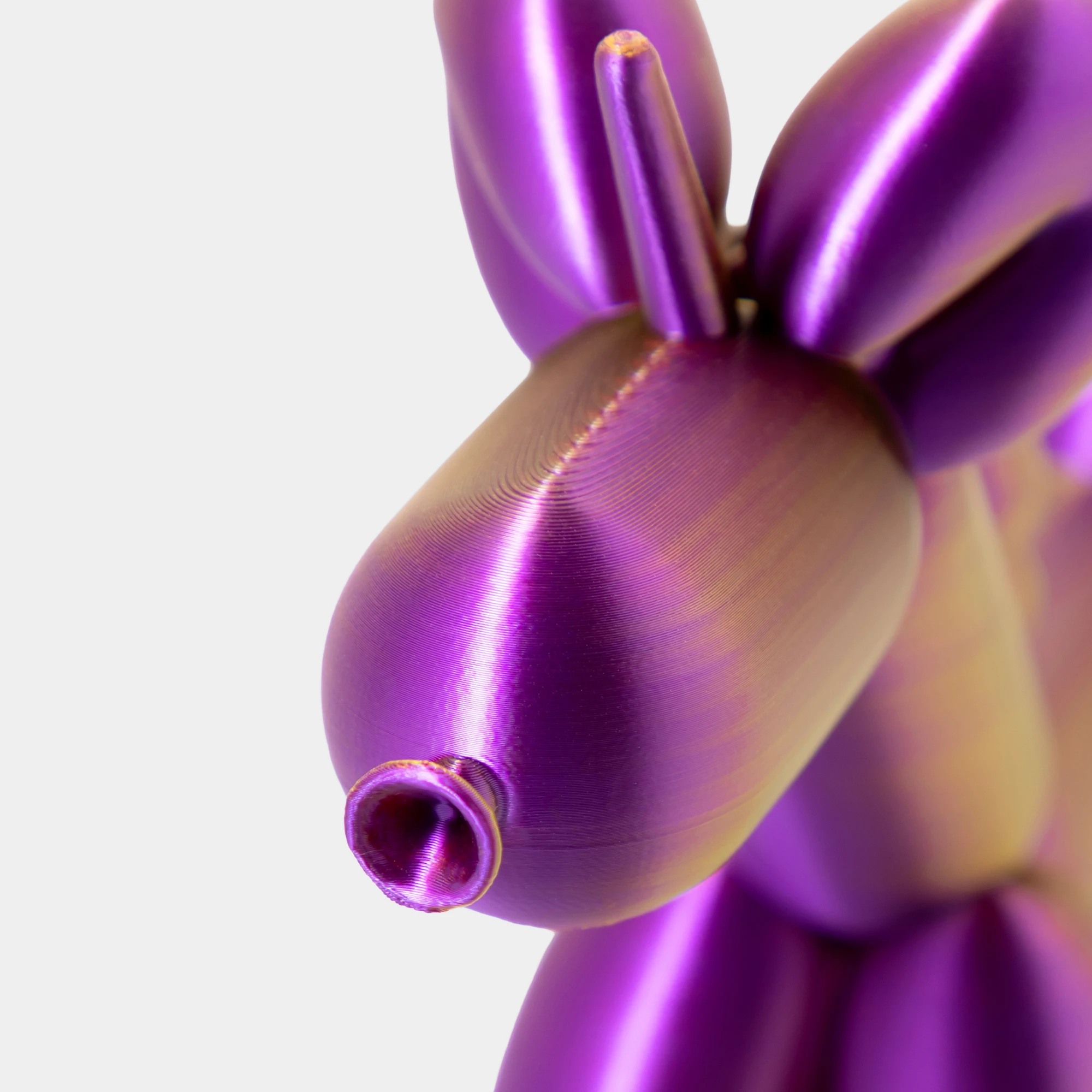 הדפסת תלת מימד של בלון בצורת חד קרן בצבע סגול-זהב