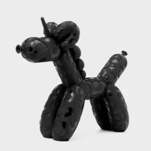 הדפסת תלת מימד של בלון בצורת חד קרן בצבע שחור מט מנומר