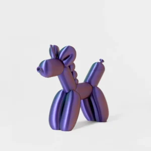 הדפסת תלת מימד של בלון בצורת חד קרן מחליף צבעים חום-סגול-ירוק