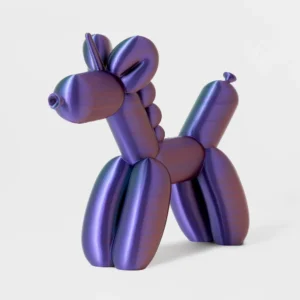 הדפסת תלת מימד של בלון בצורת חד קרן מחליף צבעים חום-סגול-ירוק